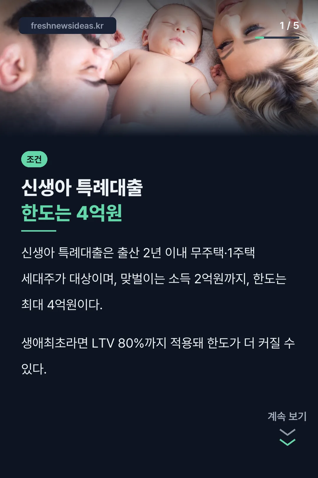 신생아 특례대출 한도는 4억원